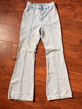 A. Calin High Rise Flare Jeans Size S Light Wash Denim